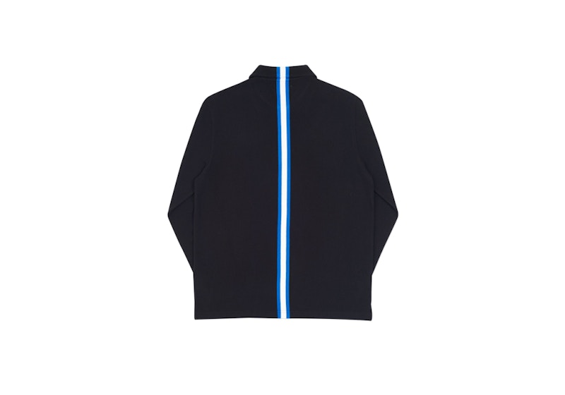 Palace Vertical Weave Zip Polo Black