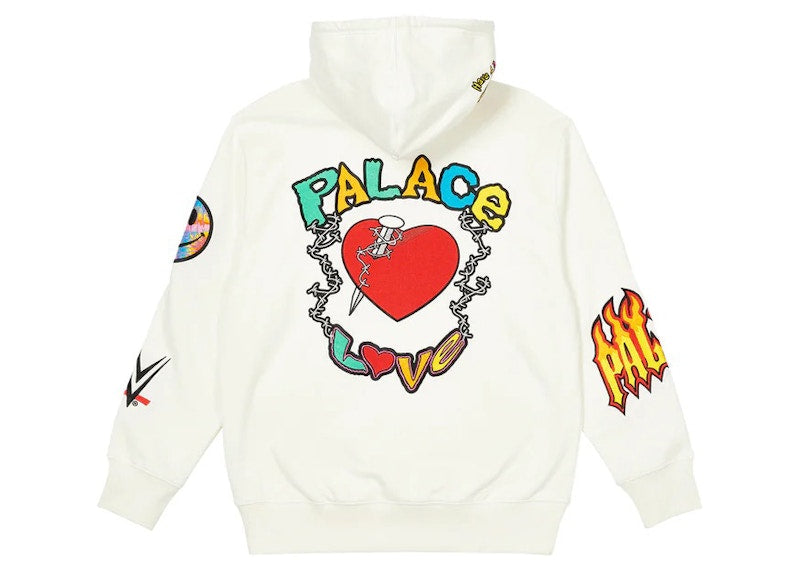 Palace x WWE Love Hood White