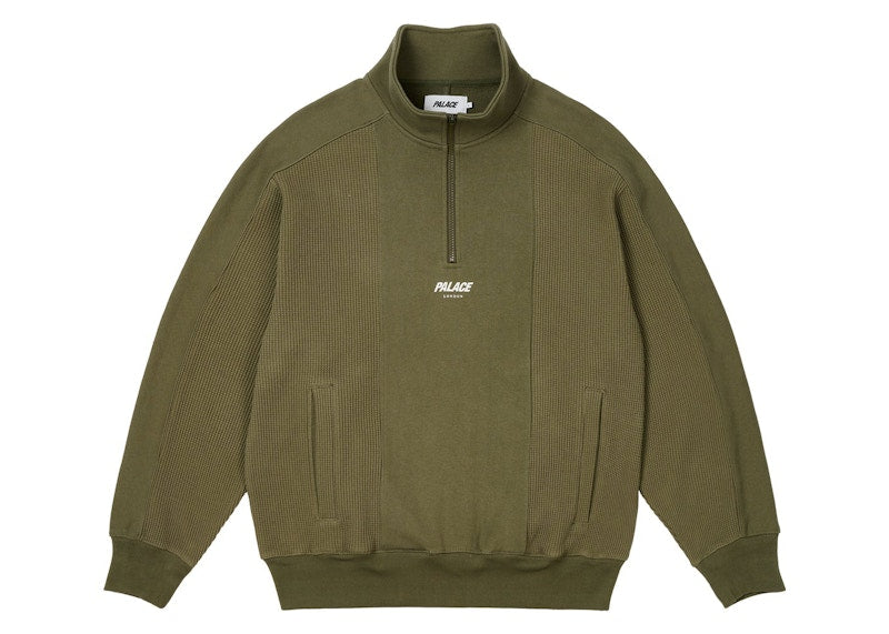 Palace Waffle On 1/4 Zip The Deep Green