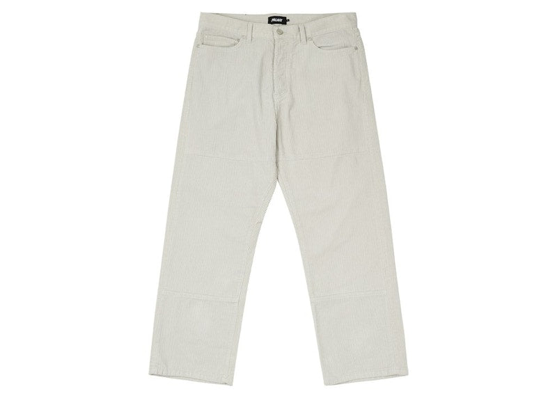 Palace Washed Cord Trouser White