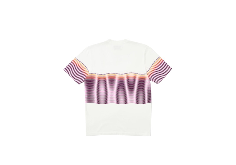 Palace Wavey Stripe T-shirt Orange/White