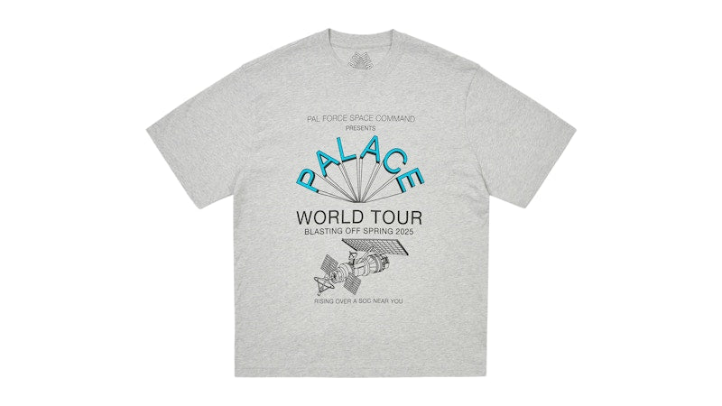Palace World Tour T-Shirt (SS25) Grey Marl