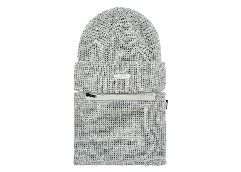 Palace Zip Off Facewarmer P Beanie Grey Marl