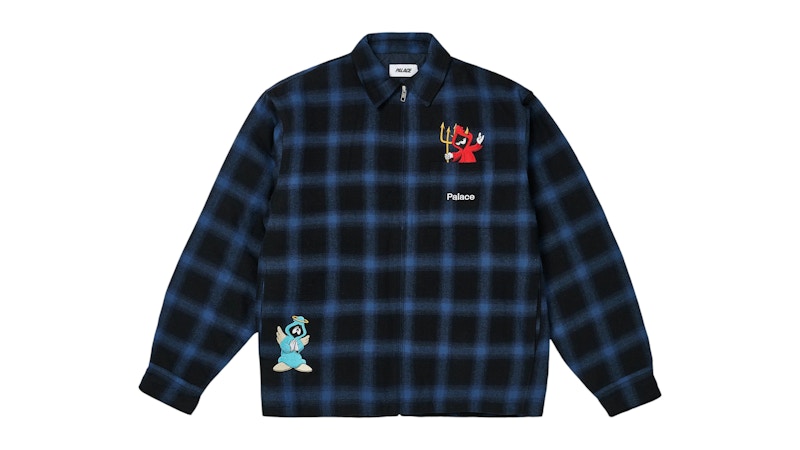 Palace Zip Up Shirt Navy