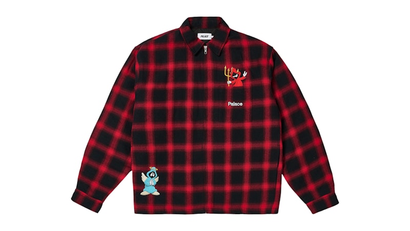 Palace Zip Up Shirt Red