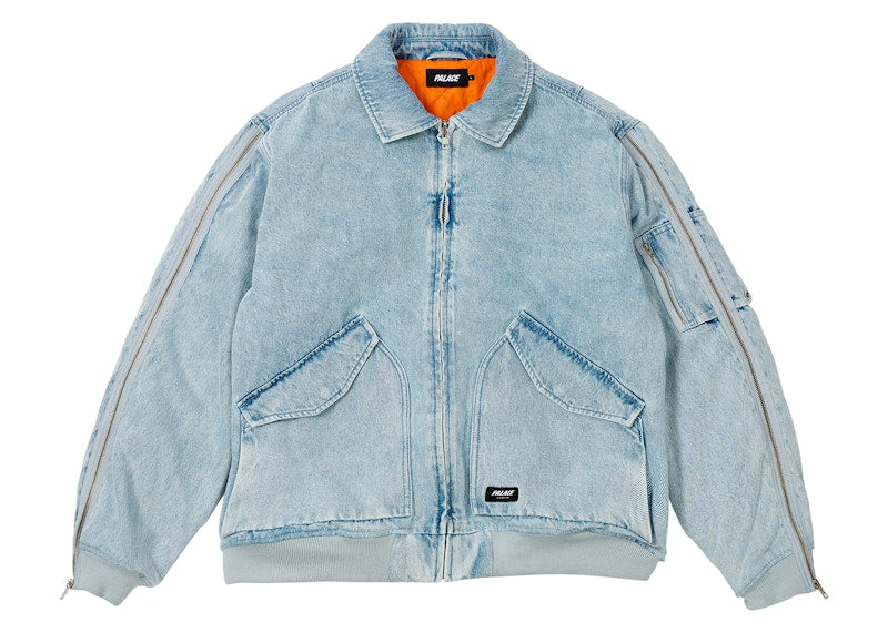 Palace Zipped MA-1 Bomber Jacket Stone Wash
