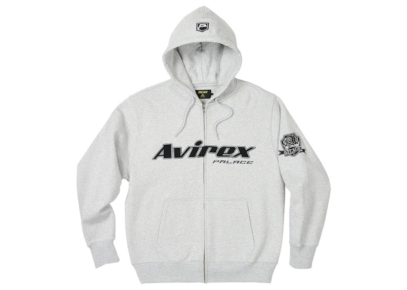 Palace x Avirex Zip Hood Grey Marl