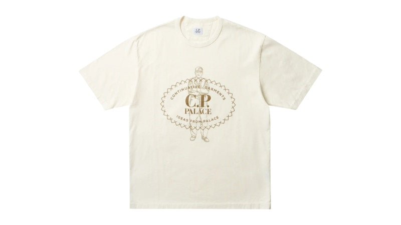 Palace x C.P. Company Mercerized Jersey 30/2 Twisted T-Shirt White