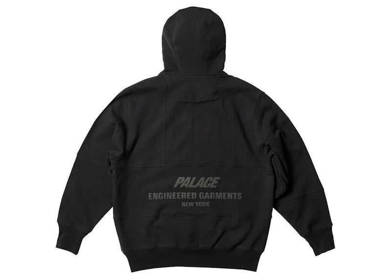 Palace x Engineered Garments Heavy Patchwork Zip Hood Black