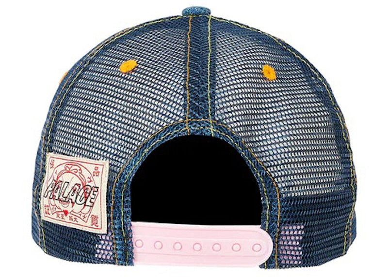Palace x Evisu Denim Mesh Trucker Cap Stone Wash