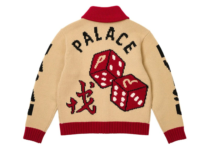 Palace x Evisu Dice Cowichan Knit Cream