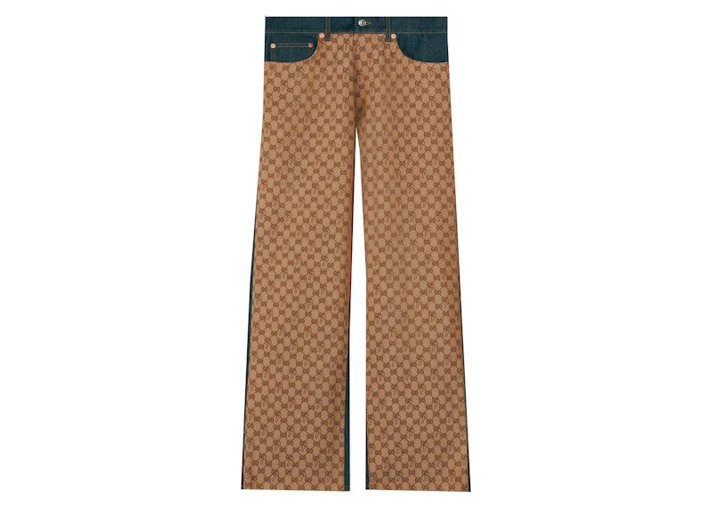 Palace x Gucci GG-P Pattern Baggy Jean Dark Blue Denim