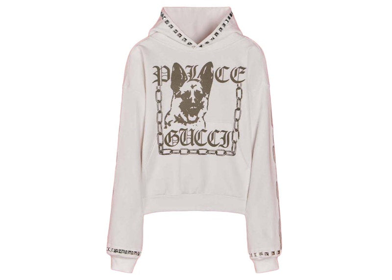 Palace x Gucci Printed Cotton Jersey Stud Sweatshirt Off-White