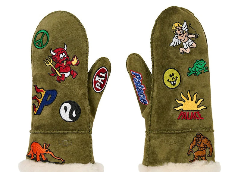 Palace x UGG Sheepskin Mitten Burnt Olive