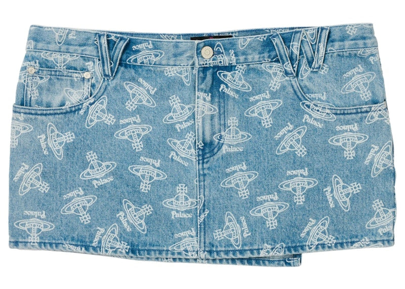 Palace x Vivienne Westwood Denim Skirt Orb Stone Wash