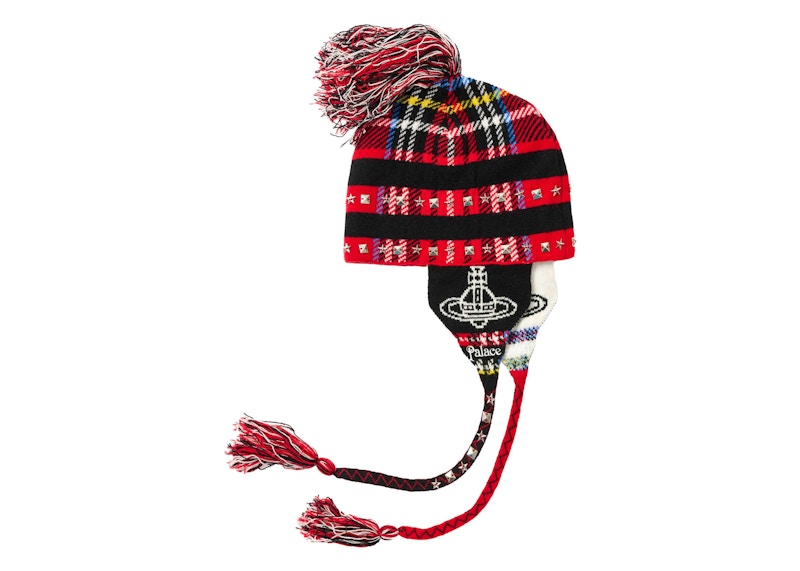 Palace x Vivienne Westwood Orb Knit Earflap Beanie Tartan