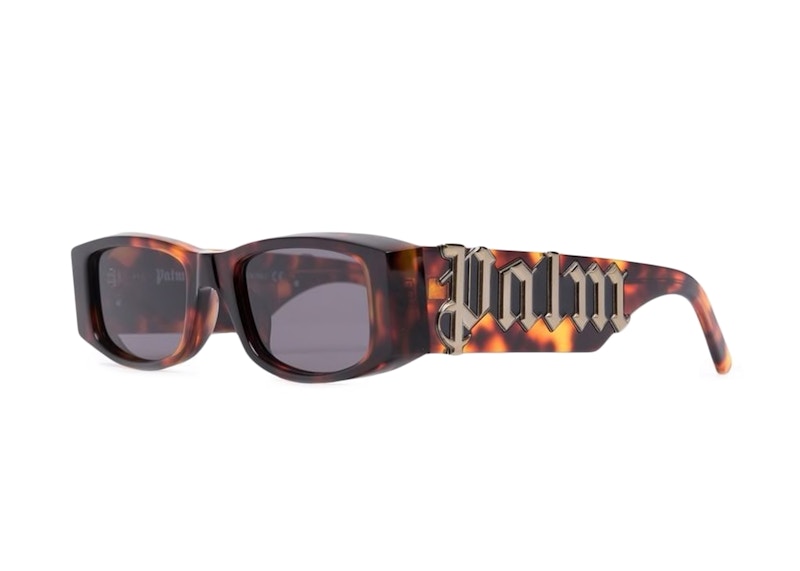 Palm Angels Angel Rectangle Frame Sunglasses Brown Grey (PERI001Y21PLA0016407)