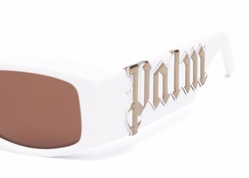 Palm Angels Angel Rectangle Frame Sunglasses White Brown (PERI001Y21PLA0010160)