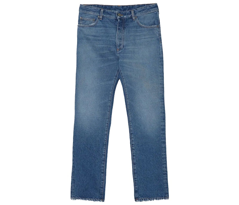 Palm Angels Bandana Straight Fit Jeans Blue