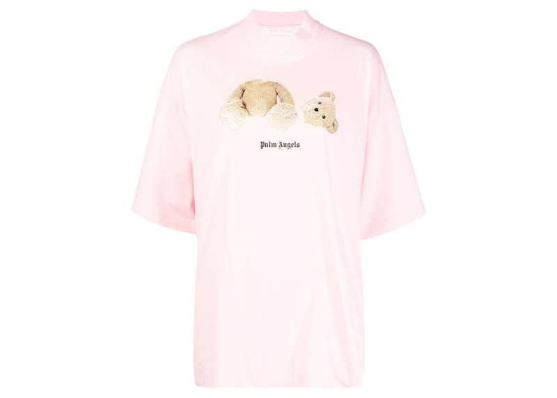 Palm Angels Bear-Print Cotton T-Shirt Light Pink