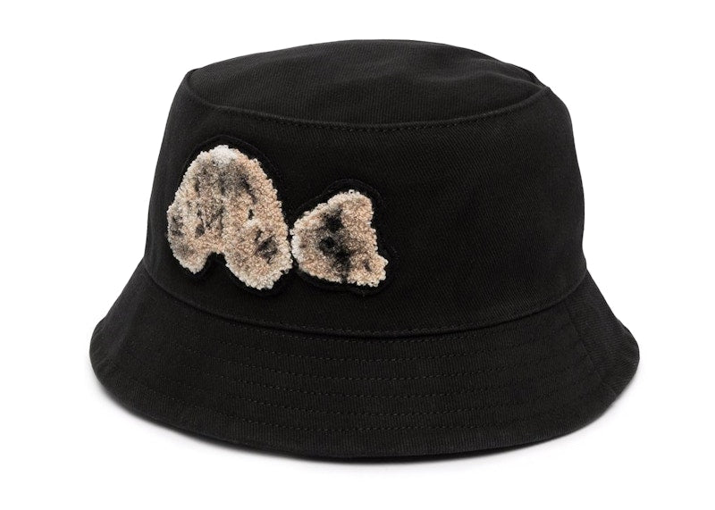 Palm Angels Bear Sprayed Bucket Hat Black
