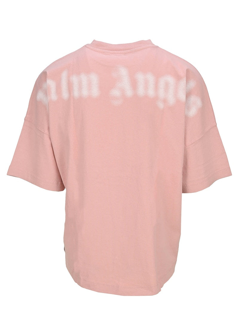 Palm Angels Blurred Logo Oversized T-Shirt Mauve White