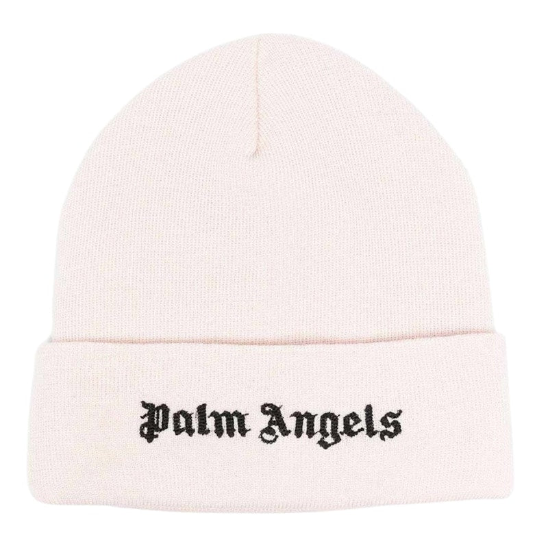 Palm Angels Brand Logo Beanie Beige