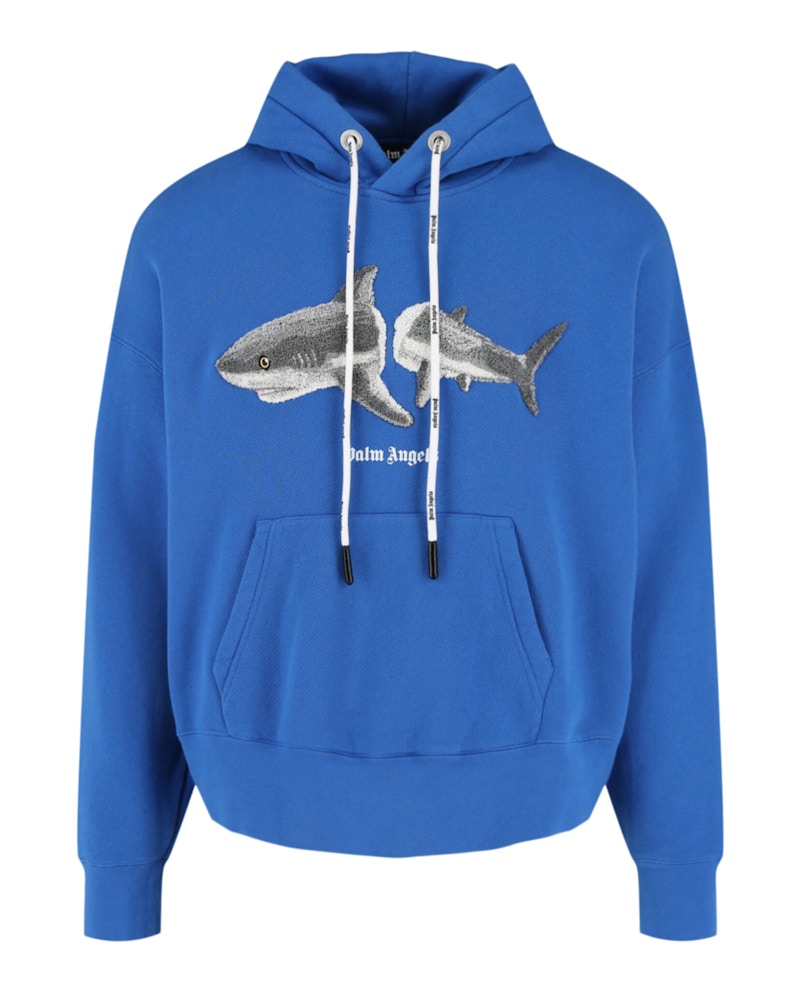 Palm Angels Broken-Shark Hoodie Blue/Grey