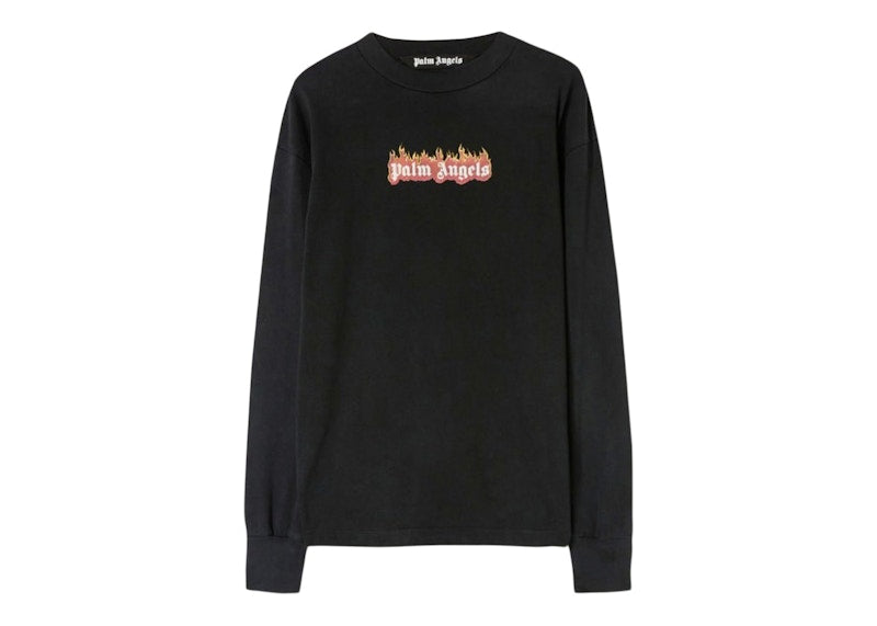 Palm Angels Burning Logo Classic Longsleeve T-shirt Black/White