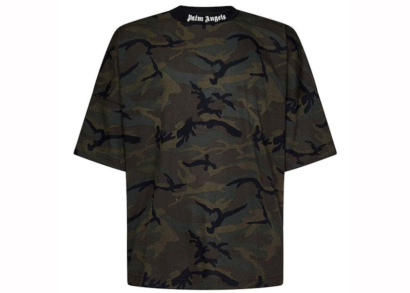 Palm Angels Camo Classic Logo Over T-shirt Khaki