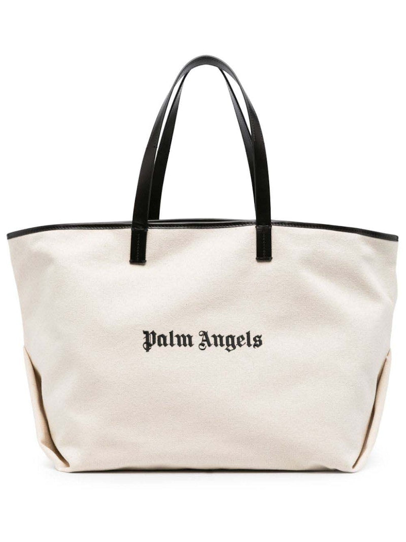 Palm Angels Classic Logo Basic Tote White/Black