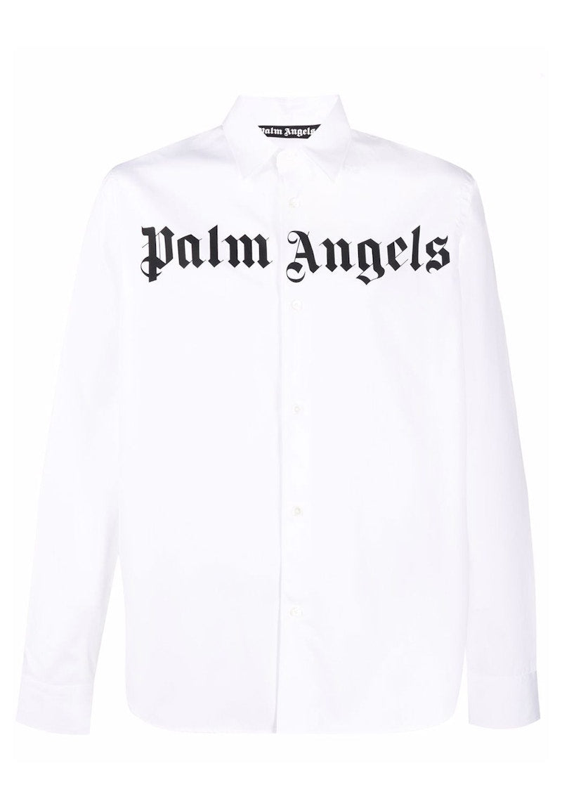 Palm Angels Classic Logo Cotton Poplin Shirt White