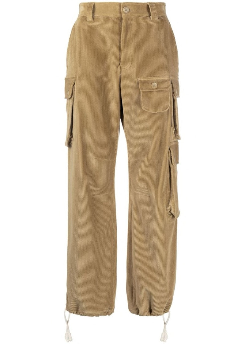 Palm Angels Corduroy Cargo Pants Brown Black