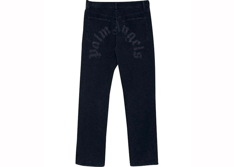 Palm Angels Corduroy Logo Regular 5 Pocket Pants Black