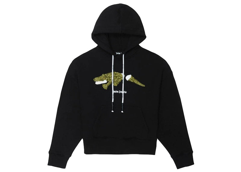 Palm Angels Crocodile Hoodie Black