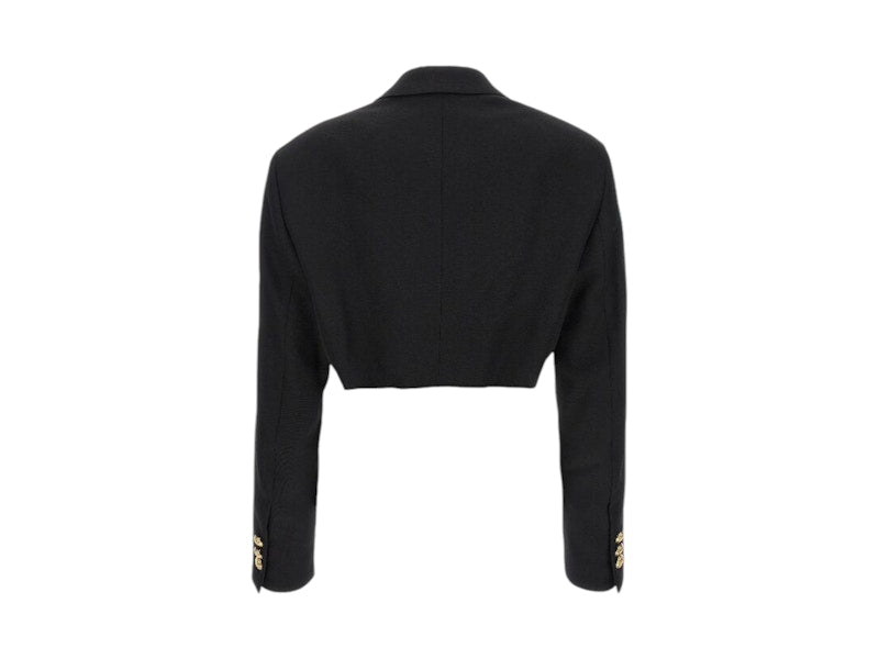 Palm Angels Cropped Boyfriend Blazer Black