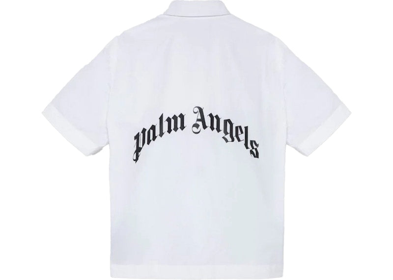 Palm Angels Curved Logo Bowling Shirt White