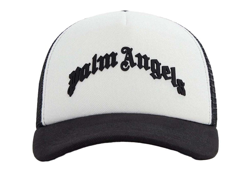 Palm Angels Curved Logo Mesh Cap Black