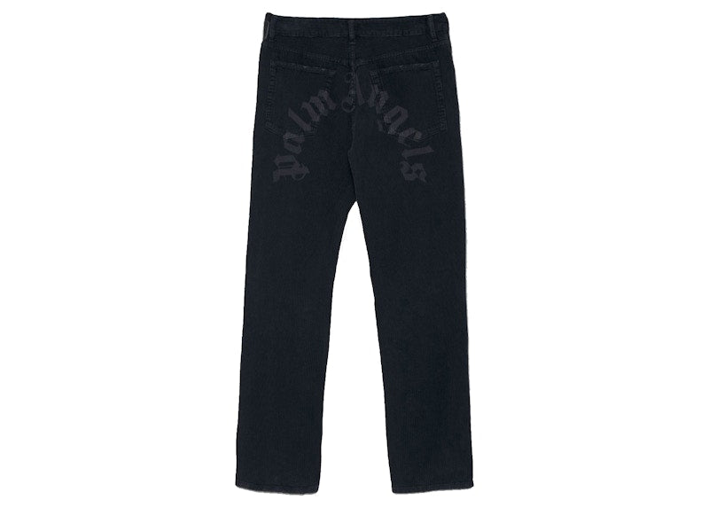 Palm Angels Curved Logo Pants Black
