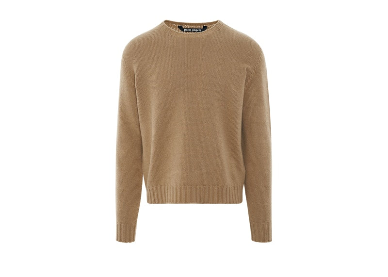 Palm Angels Curved Logo Sweater Beige/White