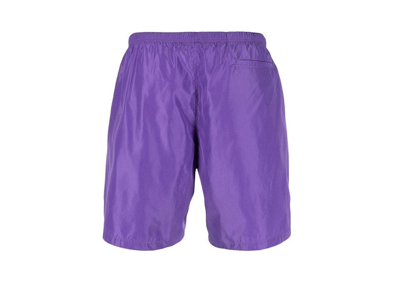 Palm Angels Curved Logo Swim Short Violet/White