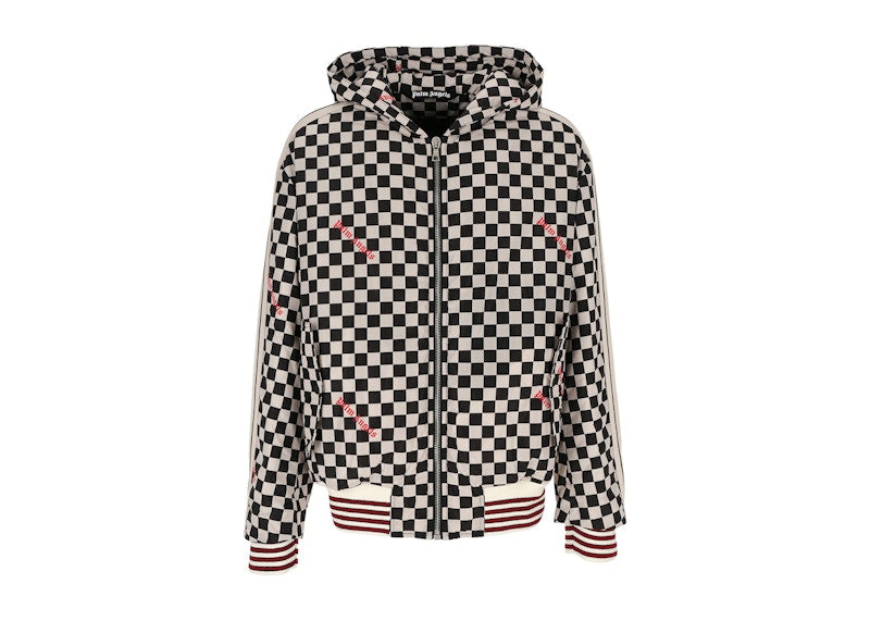 Palm Angels Damier Puffed Hooded Jacket Black/Red