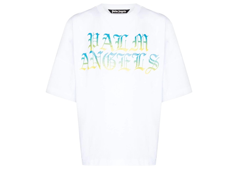 Palm Angels Degradé Logo Print Cotton T-shirt White