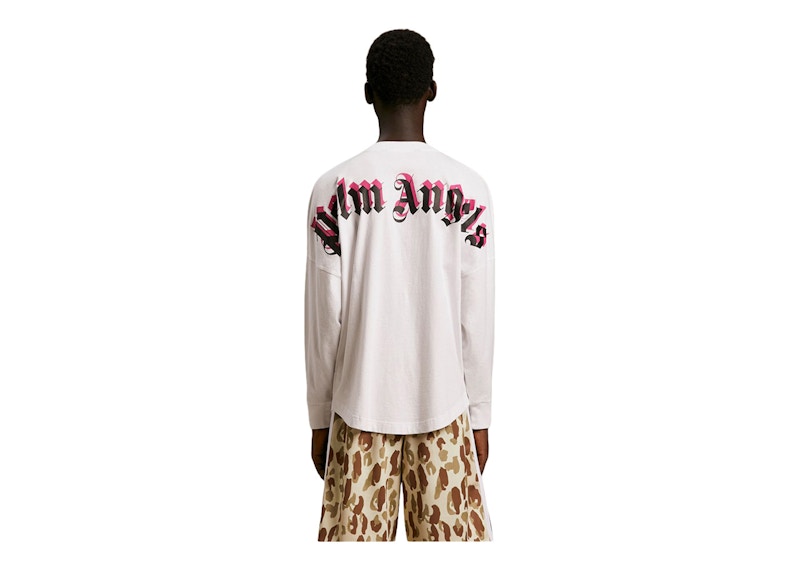 Palm Angels Doubled Logo T-Shirt White/Fuchsia