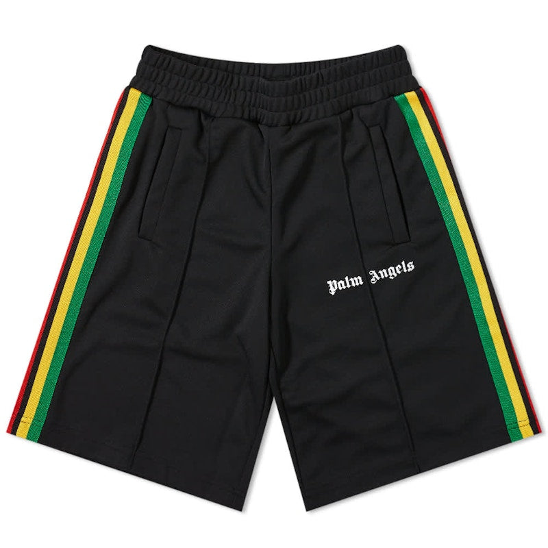 Palm Angels Exodus Track Shorts Black White