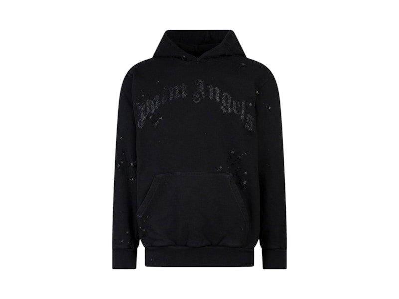 Palm Angels GD Glittered Logo Hoodie Black