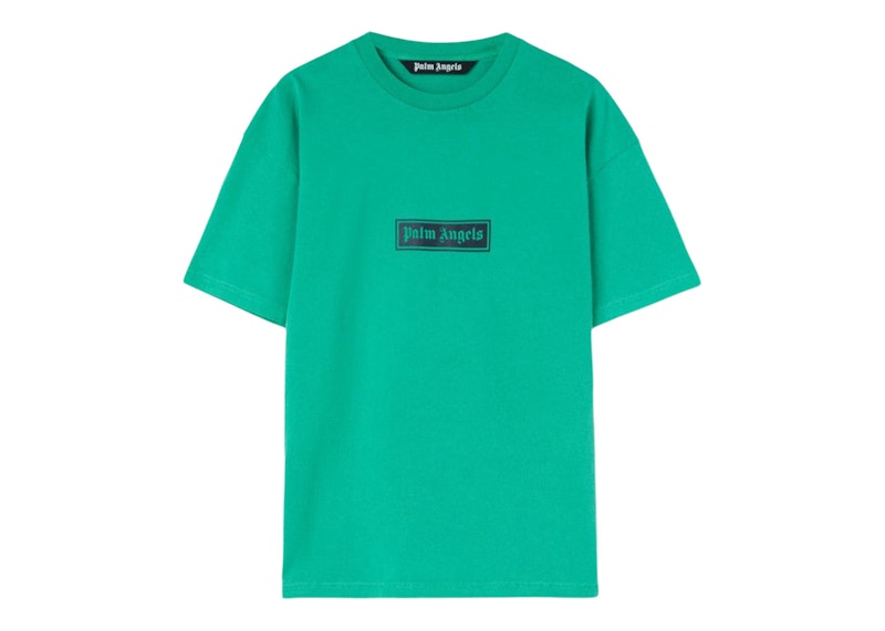 Palm Angels Garment Dye Box Logo T-Shirt Green/White