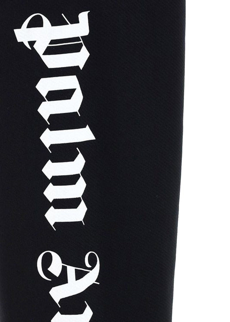 Palm Angels Gothic Logo Print Track Pants Black/White