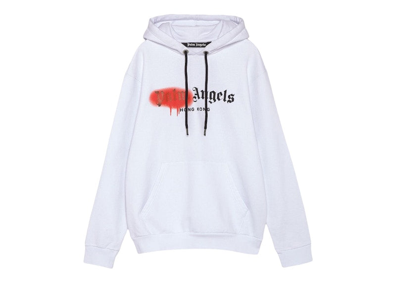 Palm Angels Hong Kong Sprayed Hoodie White/Orange