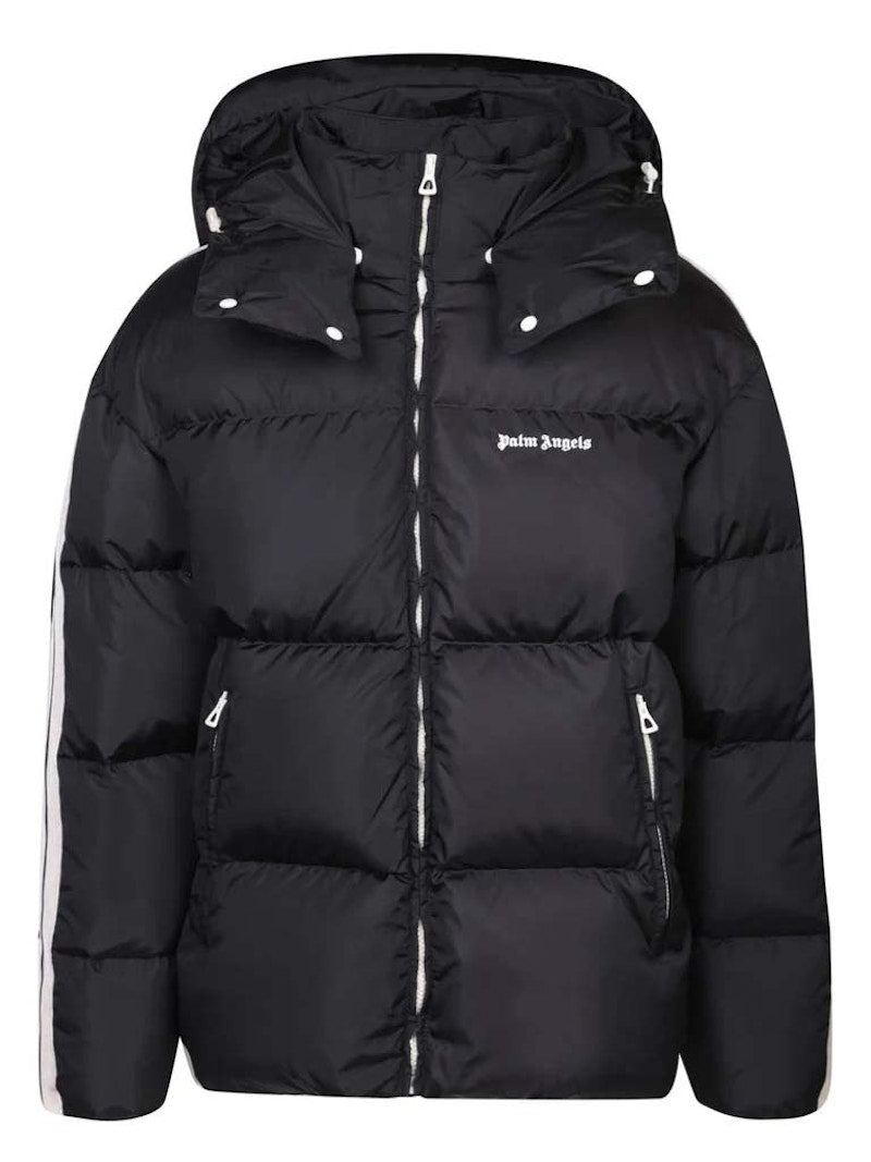 Palm Angels Hooded Track Down Jacket Black